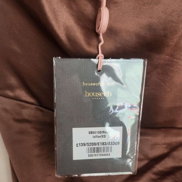 House of CB Reva Toffee Satin Balcony Corset Dress Size XS NWT b90 - Picture 3 of 16